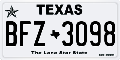 TX license plate BFZ3098