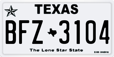 TX license plate BFZ3104