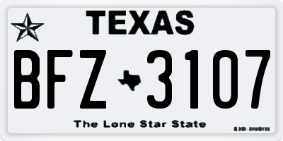 TX license plate BFZ3107