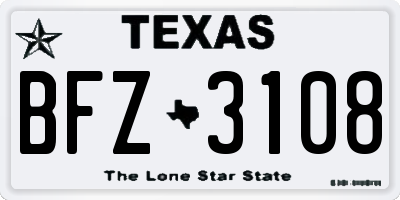 TX license plate BFZ3108