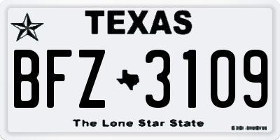 TX license plate BFZ3109