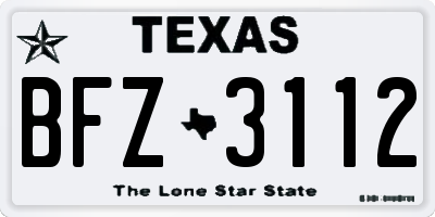 TX license plate BFZ3112