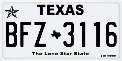 TX license plate BFZ3116