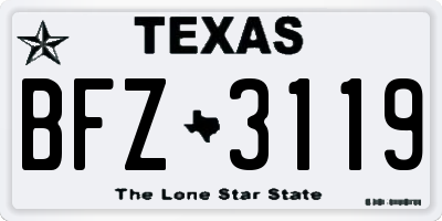 TX license plate BFZ3119