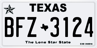 TX license plate BFZ3124