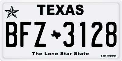 TX license plate BFZ3128