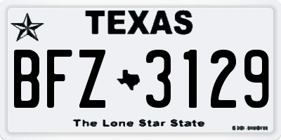 TX license plate BFZ3129