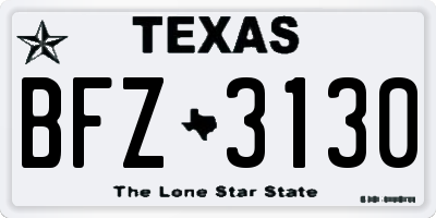 TX license plate BFZ3130