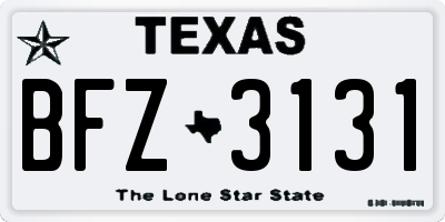 TX license plate BFZ3131