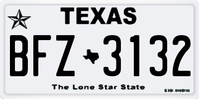 TX license plate BFZ3132