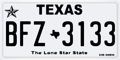 TX license plate BFZ3133