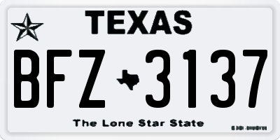 TX license plate BFZ3137
