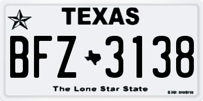 TX license plate BFZ3138
