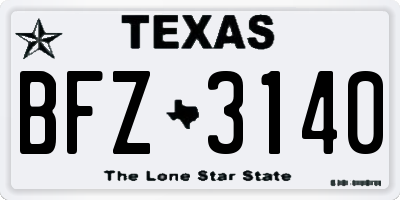TX license plate BFZ3140