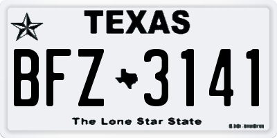 TX license plate BFZ3141