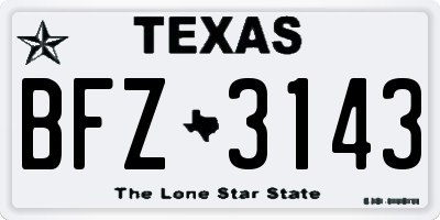 TX license plate BFZ3143