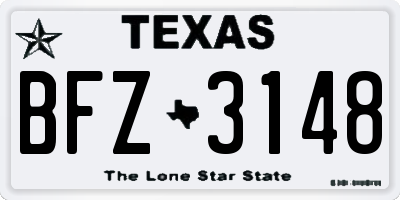 TX license plate BFZ3148