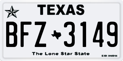 TX license plate BFZ3149