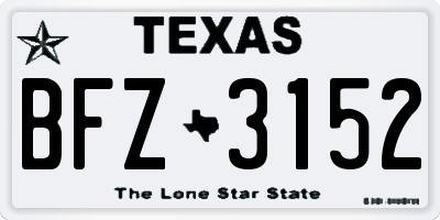 TX license plate BFZ3152