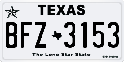 TX license plate BFZ3153