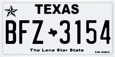 TX license plate BFZ3154