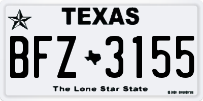 TX license plate BFZ3155