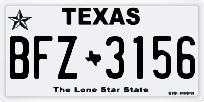 TX license plate BFZ3156