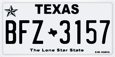 TX license plate BFZ3157