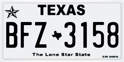 TX license plate BFZ3158