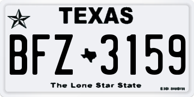 TX license plate BFZ3159