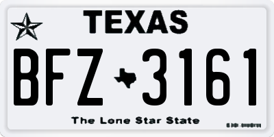 TX license plate BFZ3161