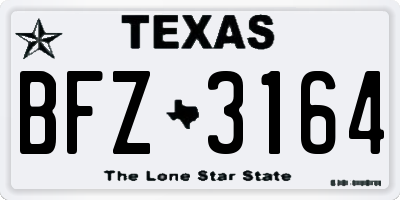 TX license plate BFZ3164