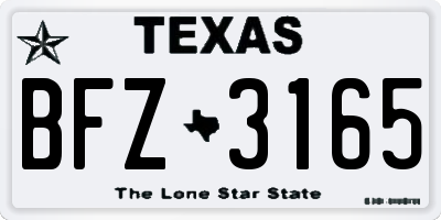 TX license plate BFZ3165