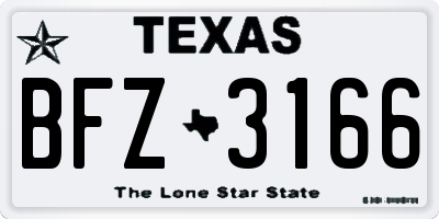TX license plate BFZ3166