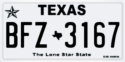 TX license plate BFZ3167