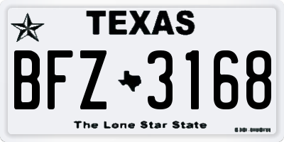 TX license plate BFZ3168