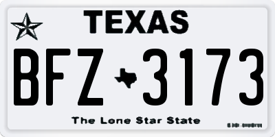 TX license plate BFZ3173