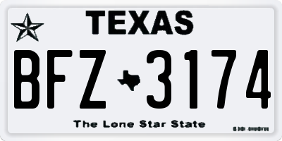 TX license plate BFZ3174