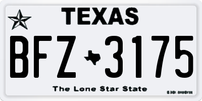TX license plate BFZ3175