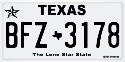 TX license plate BFZ3178