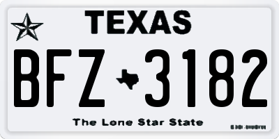 TX license plate BFZ3182