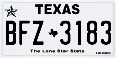 TX license plate BFZ3183