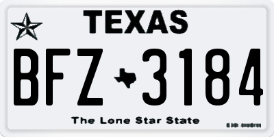 TX license plate BFZ3184