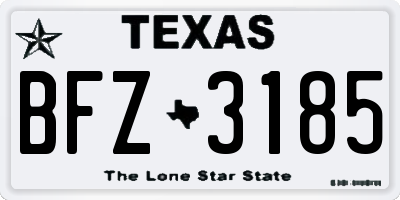 TX license plate BFZ3185