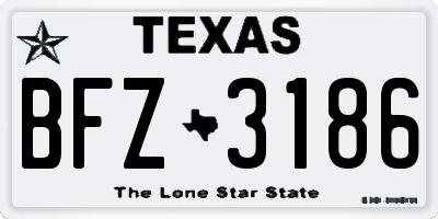 TX license plate BFZ3186