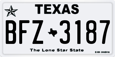 TX license plate BFZ3187