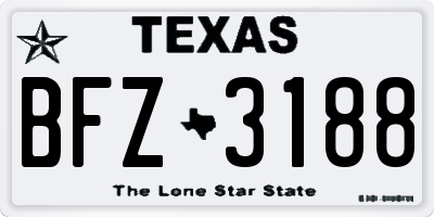 TX license plate BFZ3188