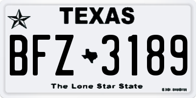 TX license plate BFZ3189