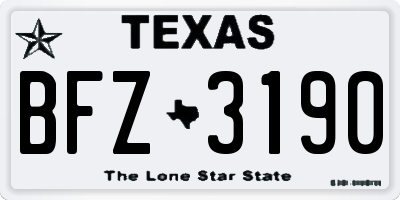 TX license plate BFZ3190