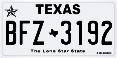 TX license plate BFZ3192